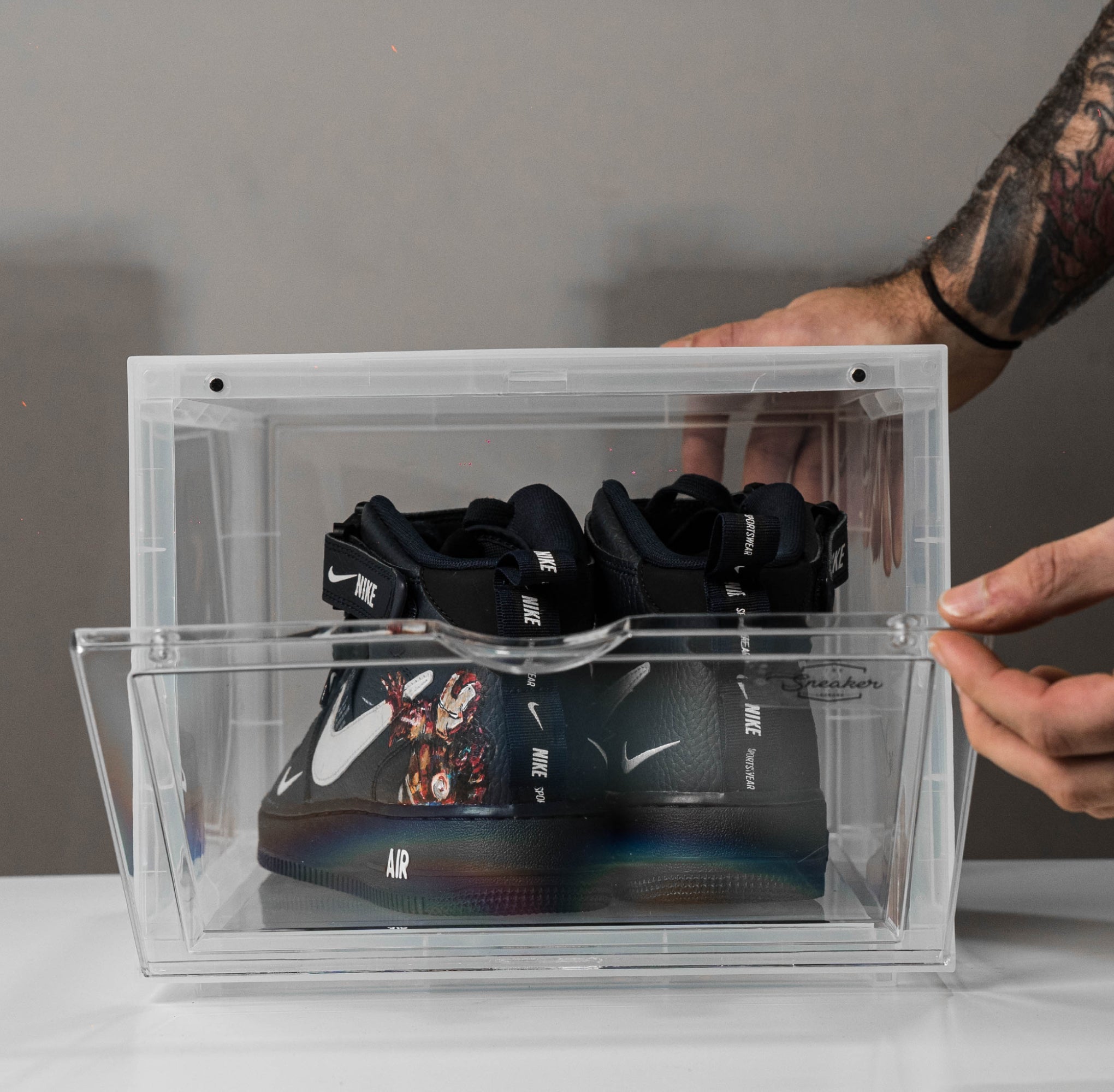 10 - pack Drop Front Shoe Box | MAGNETIC | CLEAR - The Sneaker Laundry